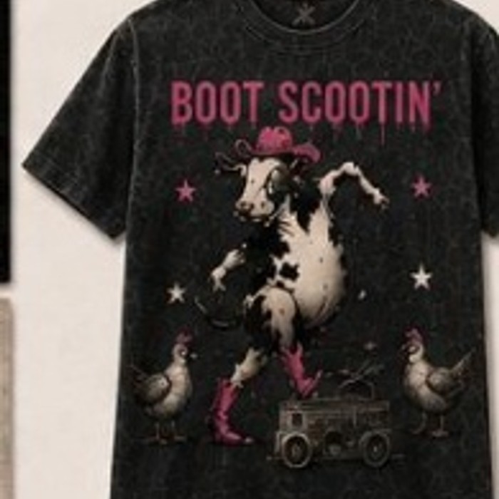 Boot Scootin' t-shirt front print
